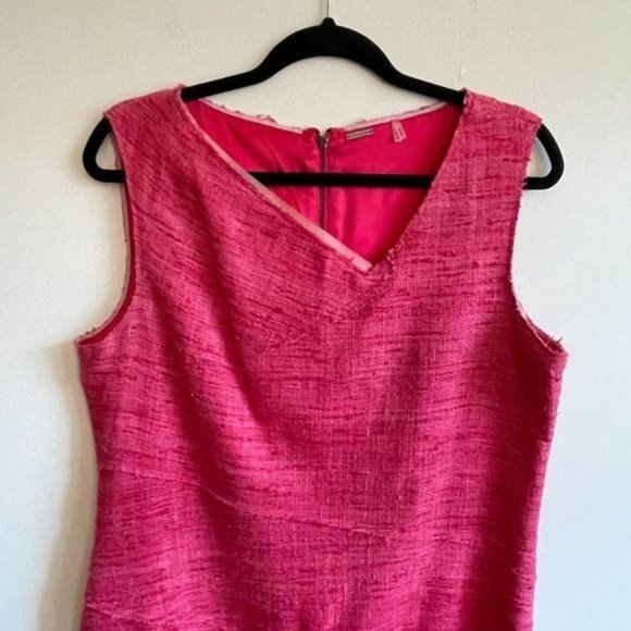 Elie Tahari Tweed Sleeveless V-Neck Sheath Dress Size 14 - Picture 2 of 8